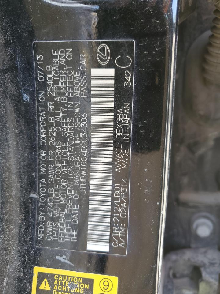 JTHBW1GG4D2034306 2013 Lexus Es 300H