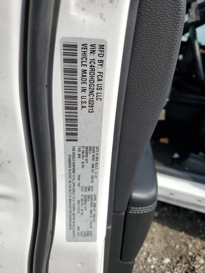 1C4RDHDG2NC102813 2022 Dodge Durango Gt