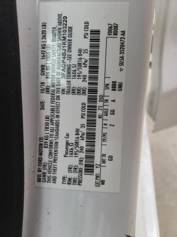 2019 FORD FIESTA 3FADP4BJ1KM103220