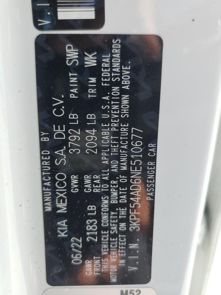 3KPF54AD6NE510677 2022 Kia Forte Gt Line