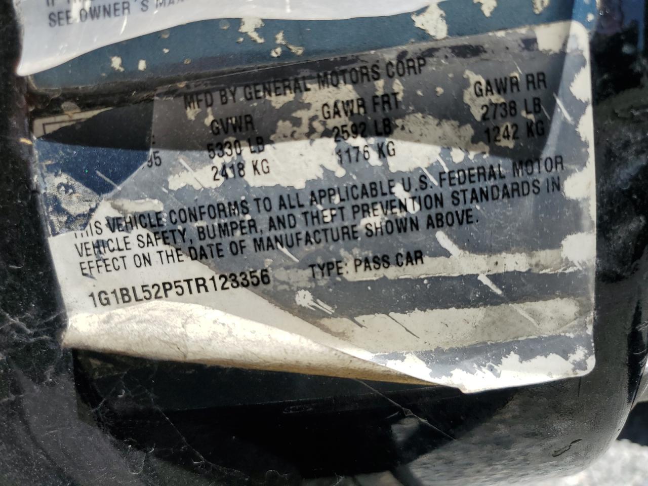 1g1bl52p5tr123356 1G1BL52P5TR123356 1996 Chevrolet Caprice / Impala Classic Ss