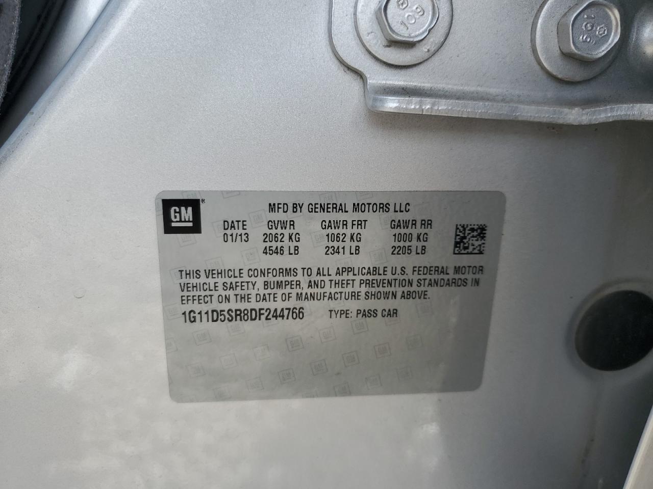 1G11D5SR8DF244766 2013 Chevrolet Malibu 1Lt