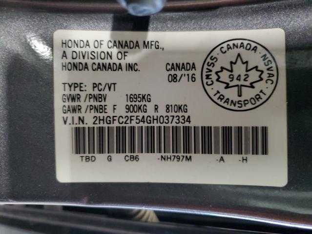 2016 Honda Civic Lx VIN: 2HGFC2F54GH037334 Lot: 50434424