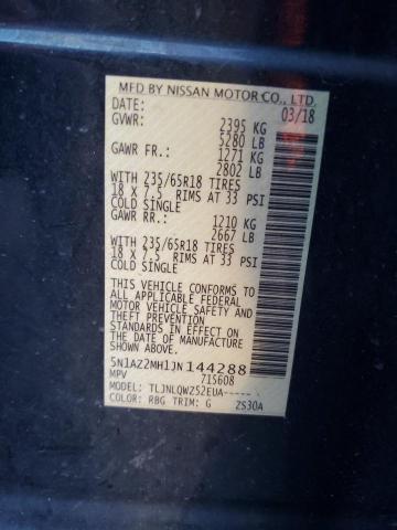 2018 Nissan Murano S VIN: 5N1AZ2MH1JN144288 Lot: 50372684