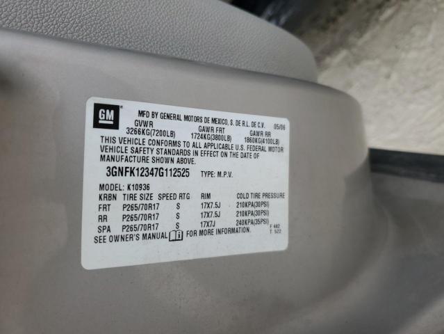 2007 Chevrolet Avalanche K1500 VIN: 3GNFK12347G112525 Lot: 49735744