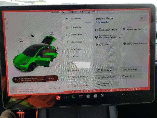 5YJYGAEE8MF159218 2021 Tesla Model Y