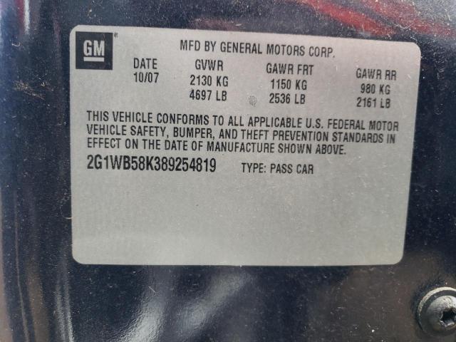 2008 Chevrolet Impala Ls VIN: 2G1WB58K389254819 Lot: 51076834
