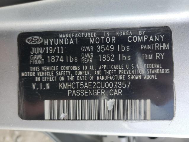 2012 Hyundai Accent Gls VIN: KMHCT5AE2CU007357 Lot: 50528884