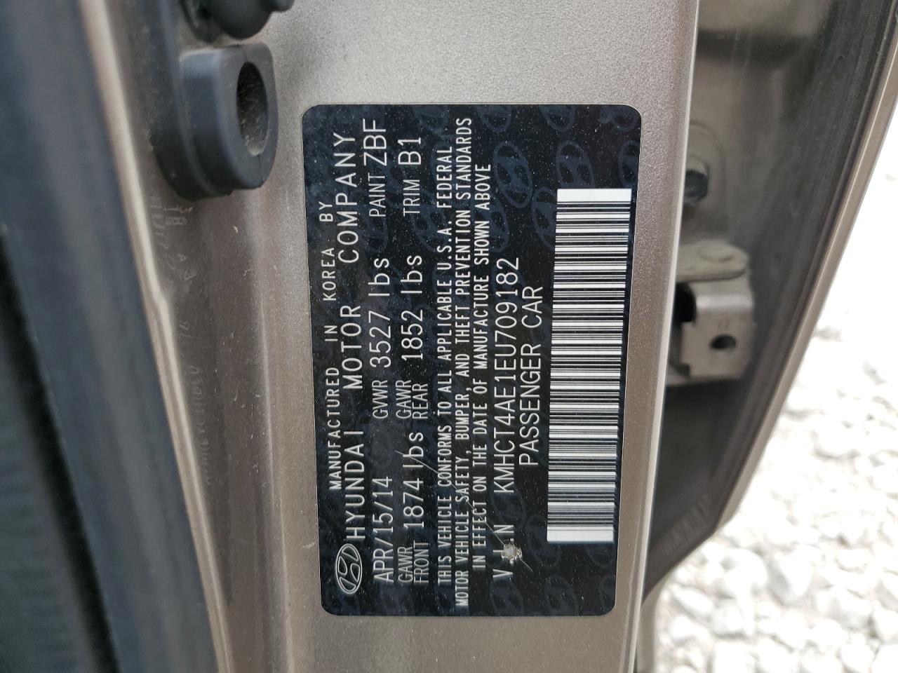 KMHCT4AE1EU709182 2014 Hyundai Accent Gls