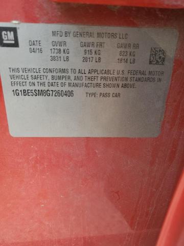 2016 CHEVROLET CRUZE LT - 1G1BE5SM8G7260406