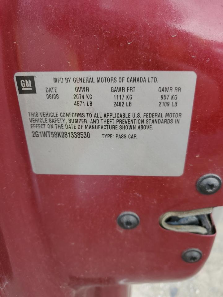 2G1WT58K081338530 2008 Chevrolet Impala Lt