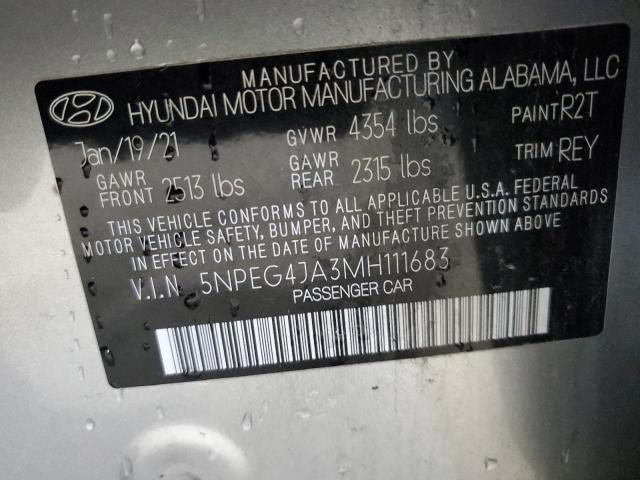 2021 Hyundai Sonata Se VIN: 5NPEG4JA3MH111683 Lot: 51205484