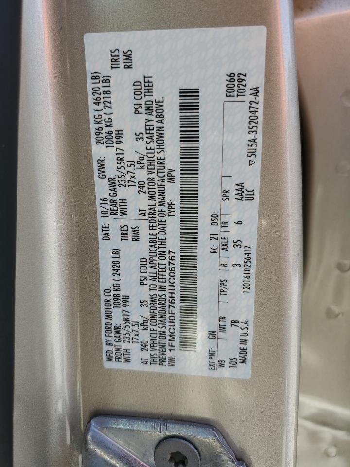 1FMCU0F76HUC06767 2017 Ford Escape S