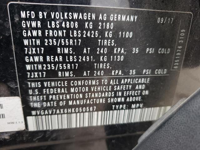 2017 Volkswagen Tiguan S VIN: WVGAV7AX6HK050567 Lot: 48924974