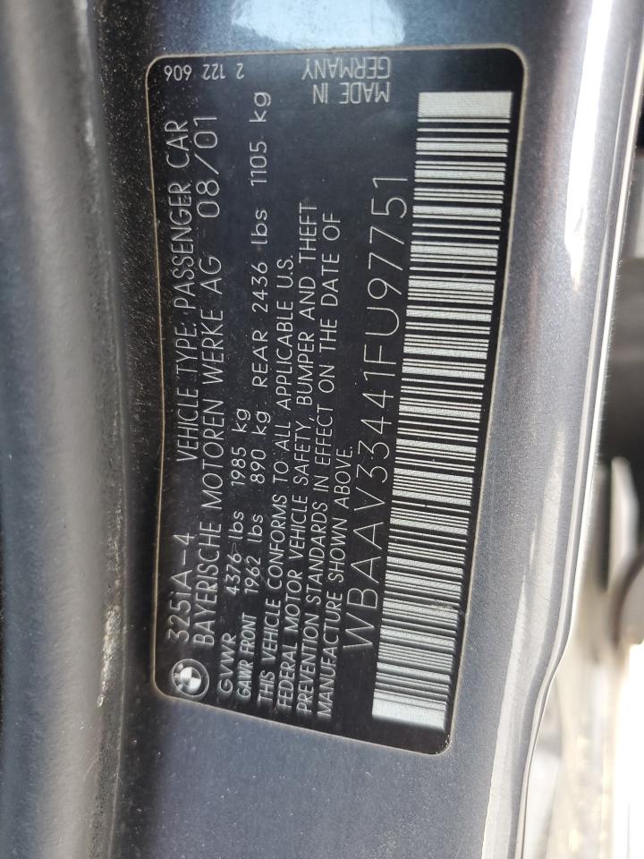 WBAAV33441FU97751 2001 BMW 325 I