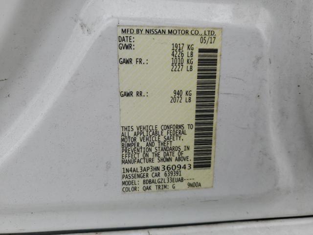 2017 NISSAN ALTIMA 2.5 - 1N4AL3AP3HN360943