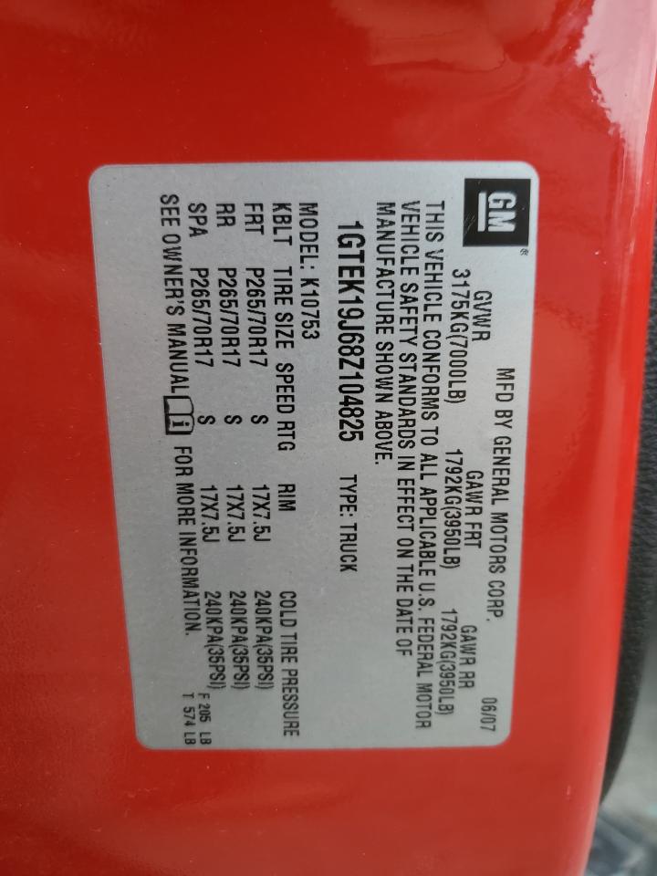 1GTEK19J68Z104825 2008 GMC Sierra K1500