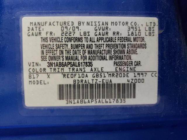 2010 Nissan Sentra 2.0 VIN: 3N1AB6AP5AL617835 Lot: 51493004