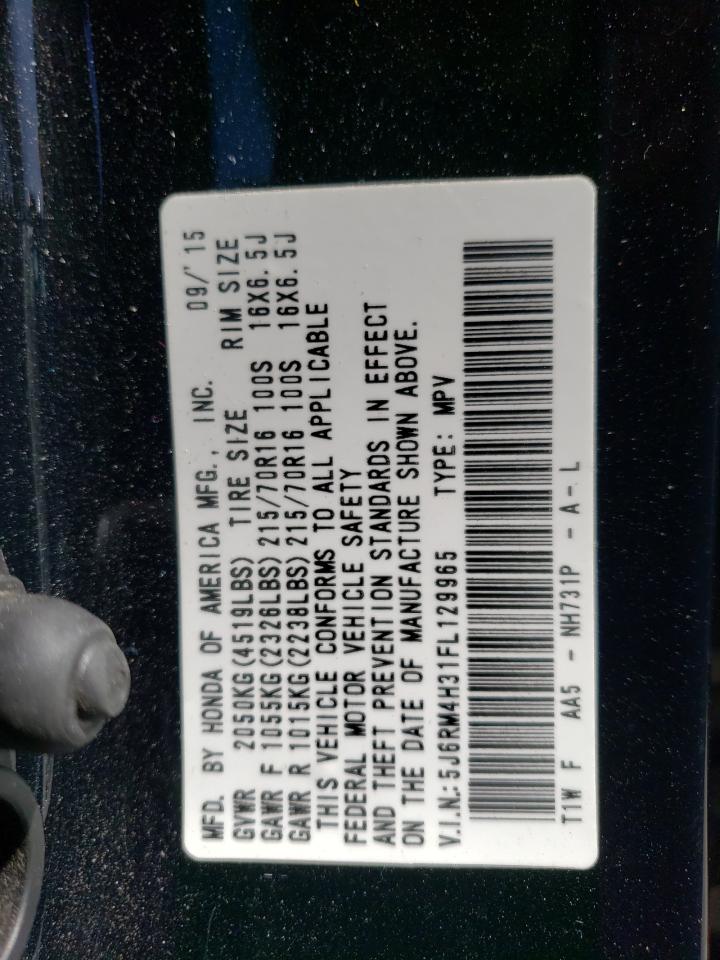 5J6RM4H31FL129965 2015 Honda Cr-V Lx