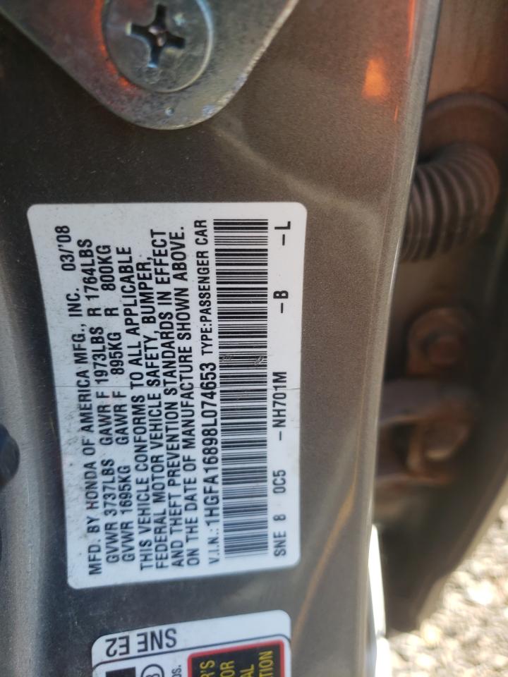 1HGFA16898L074653 2008 Honda Civic Ex