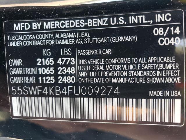 Lot #2493906273 2015 MERCEDES-BENZ C 300 4MAT salvage car