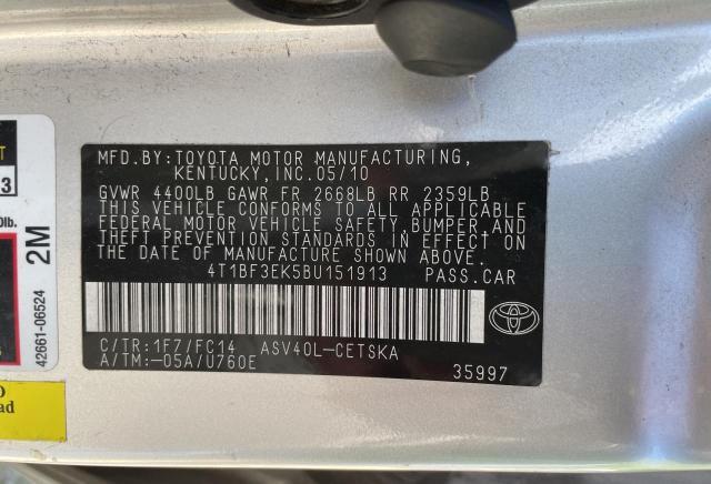 4T1BF3EK5BU151913 | 2011 Toyota camry base