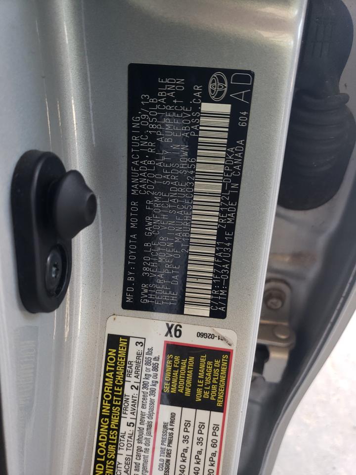 2T1BURHE5EC032456 2014 Toyota Corolla L