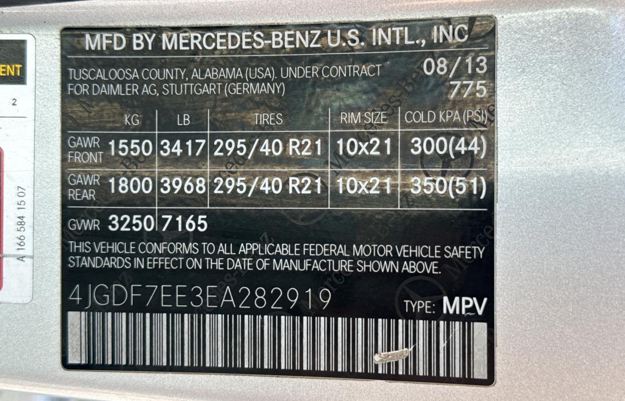 4JGDF7EE3EA282919 2014 Mercedes-Benz Gl 63 Amg