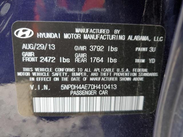 2013 Hyundai Elantra Gls VIN: 5NPDH4AE7DH410413 Lot: 50989534