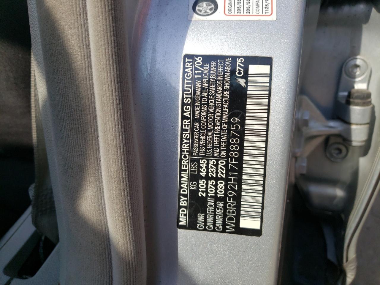 WDBRF92H17F888759 2007 Mercedes-Benz C 280 4Matic