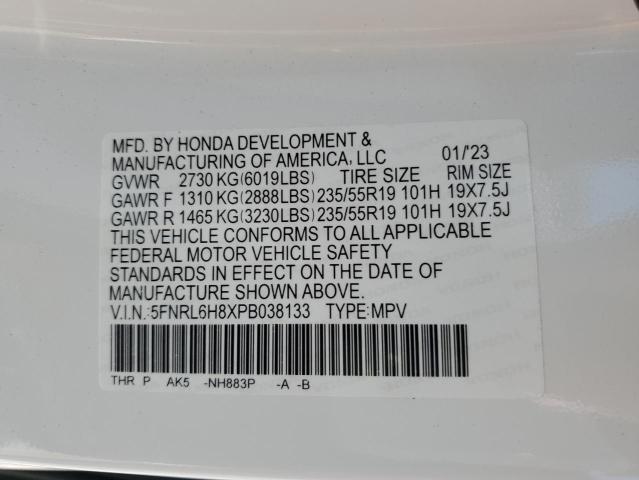 5FNRL6H8XPB038133 Honda Odyssey TO 13