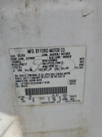 2005 Ford F150 VIN: 1FTRF12225NB11928 Lot: 50588574