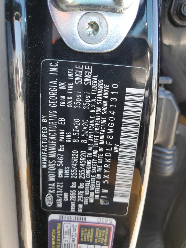 2021 Kia Sorento Sx vin: 5XYRKDLF8MG041310