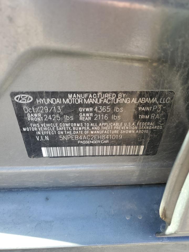 5NPEB4AC2EH841019 2014 Hyundai Sonata Gls