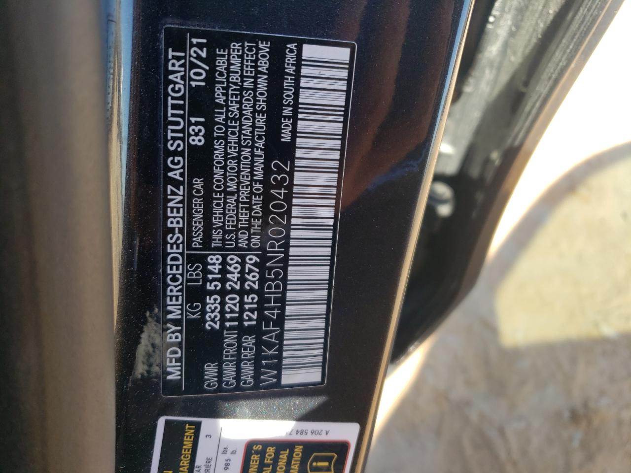 W1KAF4HB5NR020432 2022 Mercedes-Benz C 300 4Matic