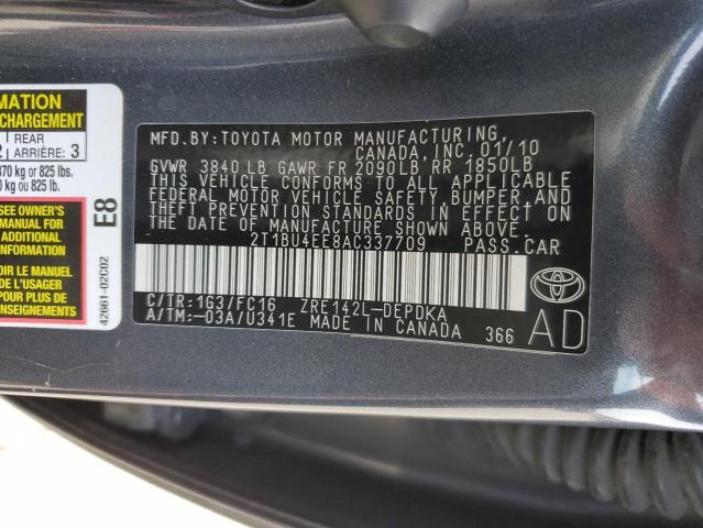 2010 Toyota Corolla Base VIN: 2T1BU4EE8AC337709 Lot: 51456164