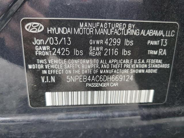 2013 Hyundai Sonata Gls VIN: 5NPEB4AC6DH669124 Lot: 50620224