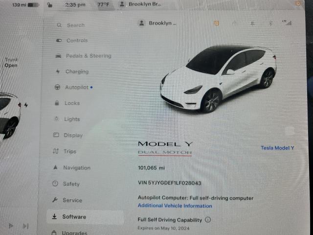 2020 TESLA MODEL Y - 5YJYGDEF1LF028043