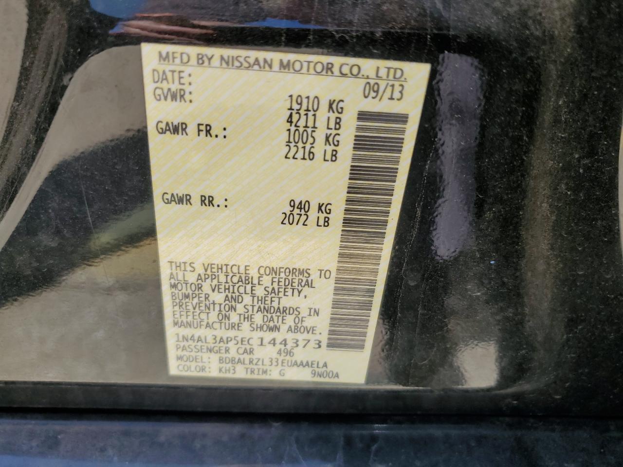 1N4AL3AP5EC144373 2014 Nissan Altima 2.5