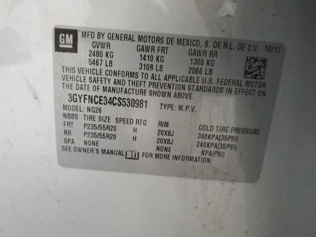 2012 Cadillac Srx Premium Collection VIN: 3GYFNCE34CS530981 Lot: 49922664