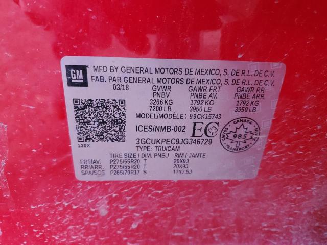 2018 Chevrolet Silverado K1500 Custom VIN: 3GCUKPEC9JG346729 Lot: 50360624