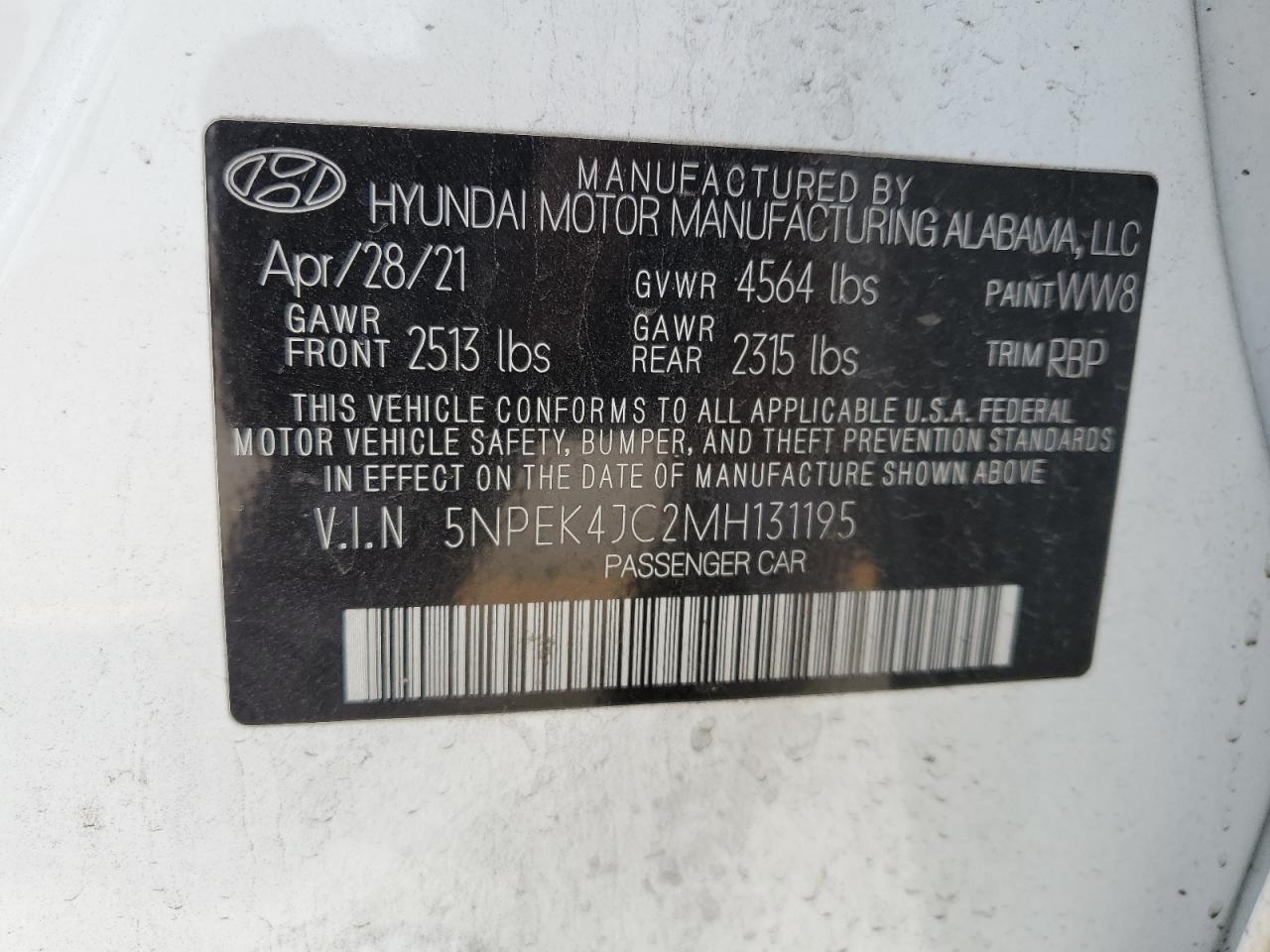 5NPEK4JC2MH131195 2021 Hyundai Sonata N Line