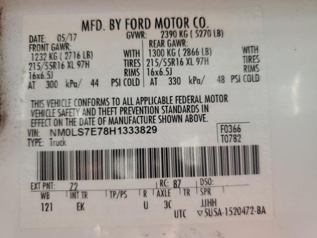 2017 Ford Transit Connect Xl VIN: NM0LS7E78H1333829 Lot: 49519654