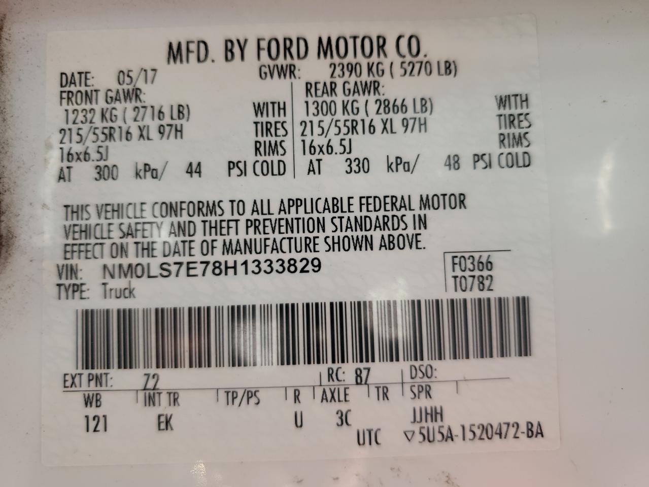 NM0LS7E78H1333829 2017 Ford Transit Connect Xl