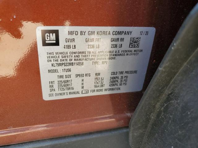 2021 CHEVROLET TRAILBLAZE - KL79MPS22MB114558