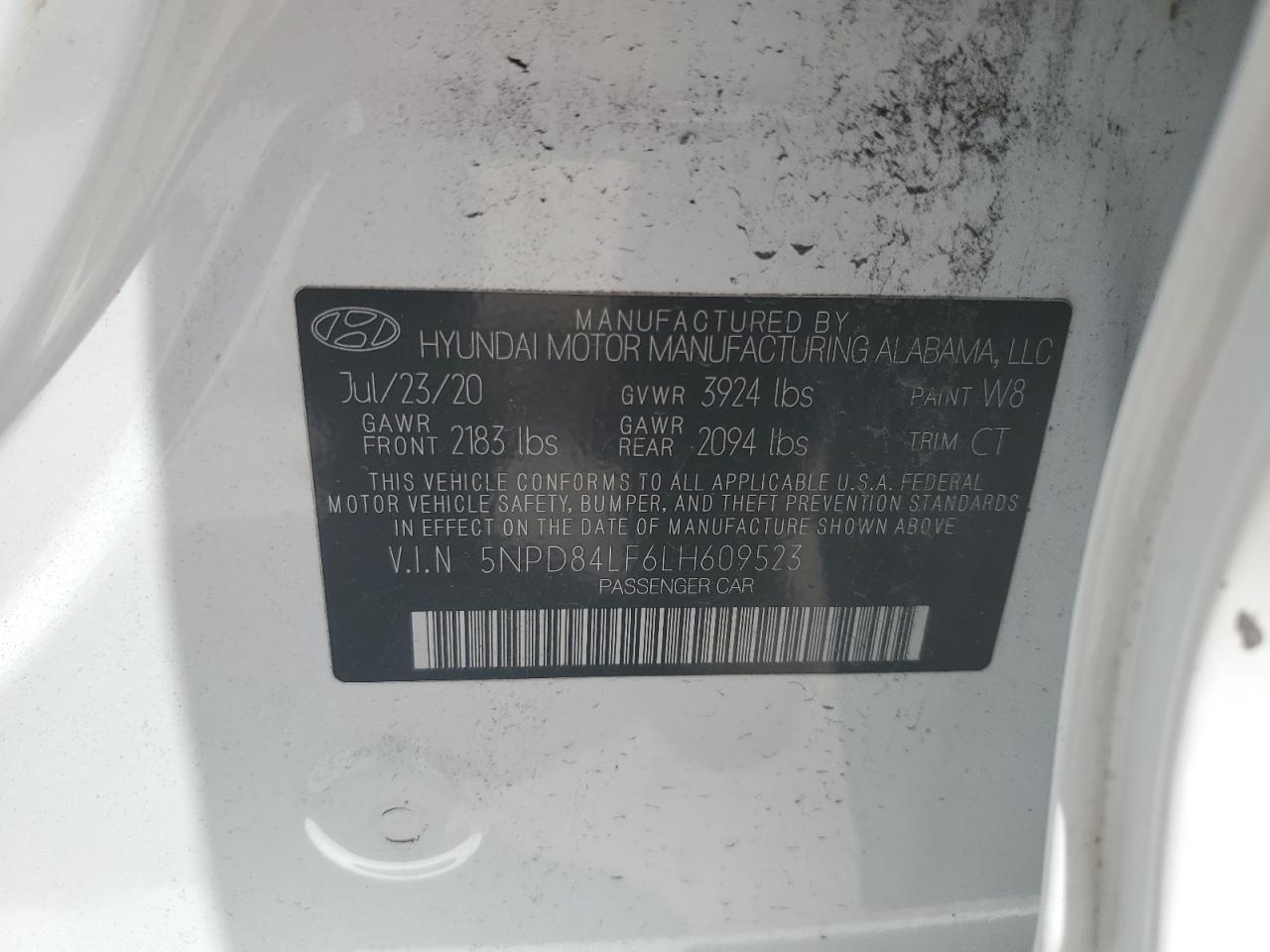 5NPD84LF6LH609523 2020 Hyundai Elantra Sel