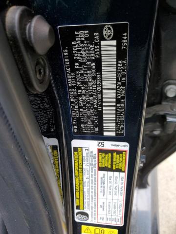 2019 Toyota Camry L VIN: 4T1B11HK1KU699891 Lot: 50875544