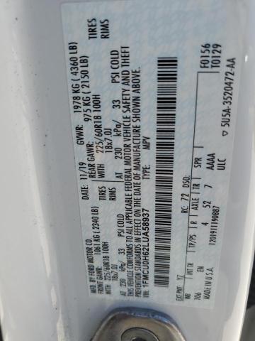 2020 FORD ESCAPE SEL - 1FMCU0H62LUA58937