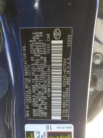 2013 Toyota Avalon Base VIN: 4T1BK1EB6DU033842 Lot: 49691644