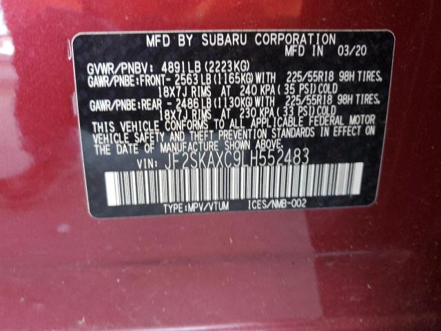 2020 Subaru Forester Touring VIN: JF2SKAXC9LH552483 Lot: 52013154